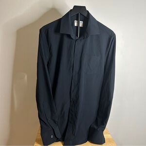 &Collar Navy Slim Fit Shirt